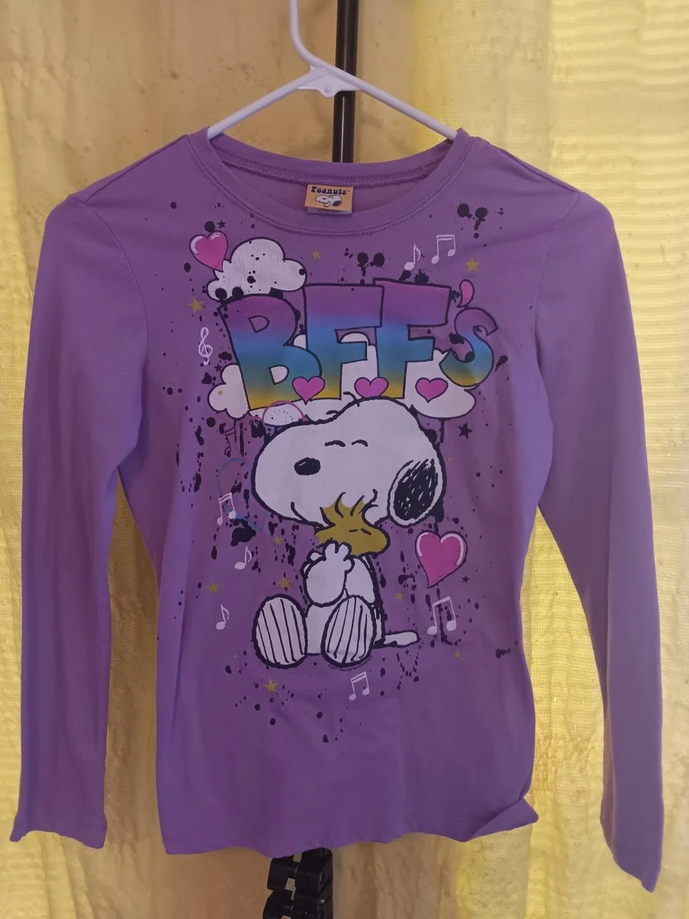 Peanuts Snoopy Rainbow BFFs Purple Long-Sleeve Tee